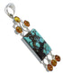Amber Turquoise Sterling Silver Pendant YX77200